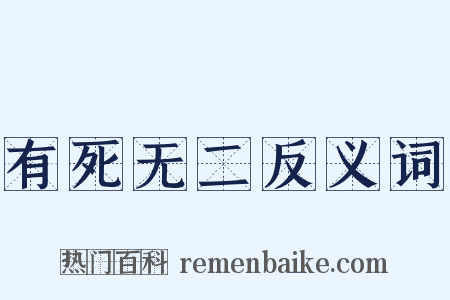 有死无二反义词是什么意思的图片